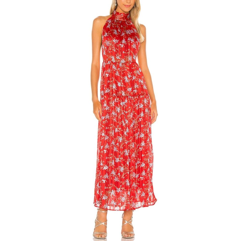 Sabina Musayev Hawaii Dress in Red Ditsy Floral Size S - Picture 1 of 6